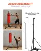 VEVOR Punching Bag Stand, Steel Heavy Duty Workout Training Equipment, Adjustable Height Boxing Punching Stand with Weighted Base, Holds Up to 140 lbs