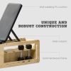 Soozier Adjustable Weight Bench, Workout Bench with Storage Rack Resistance Rope