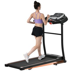 NEW Home Folding Treadmill with Pulse Sensor, 2.5 HP Quiet Brushless Motor , 7.5 MPH (Material: Metal, Color: Black and Silver)